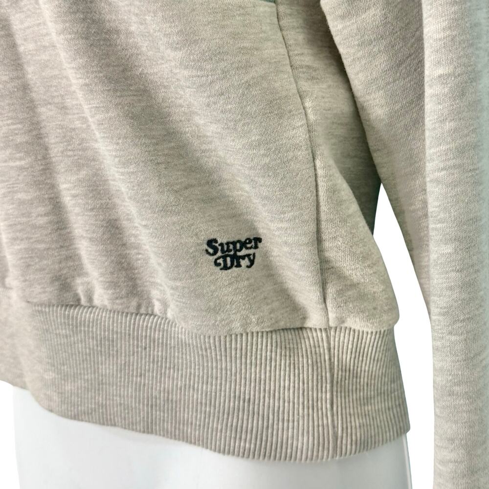Superdry Grey Vintage Cali Stripe 70s Style Mock Neck Crew Sweatshirt Size 4 - Picture 8 of 11